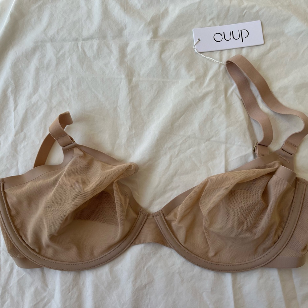 Cuup nude mesh plunge bra
